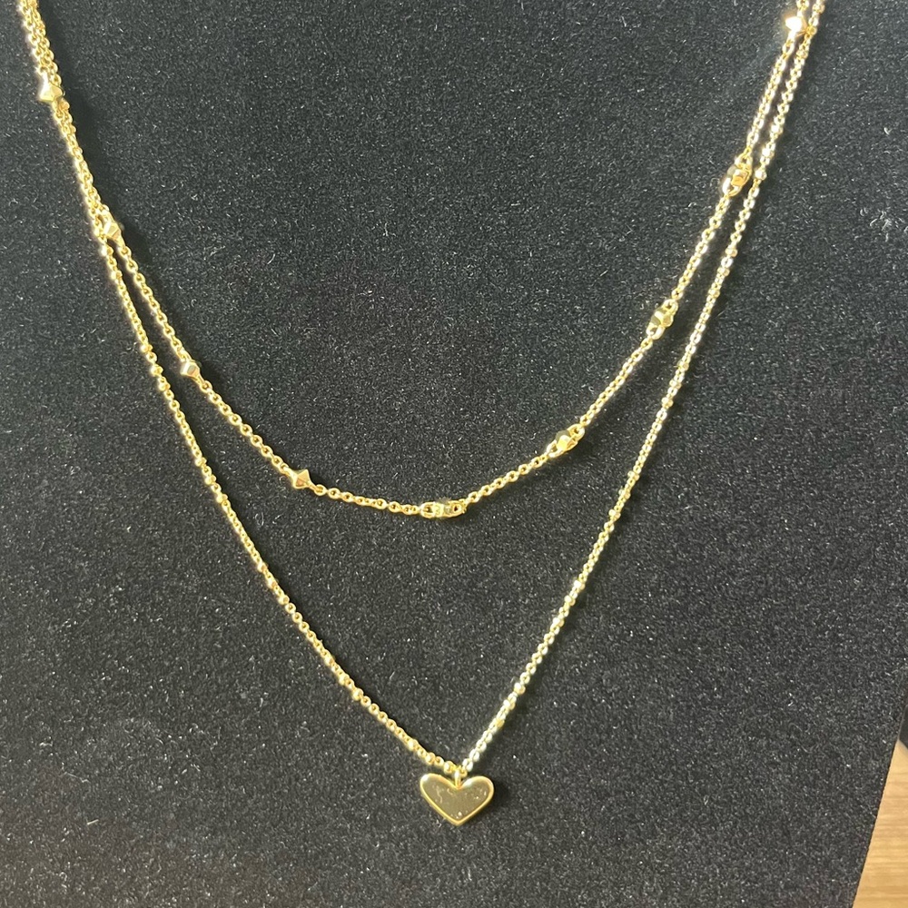 Kendra Scott Ari Heart Multi Strand Gold Layered Necklace